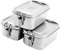 nicelock Lot de 3 petites boîtes de conservation alimentaire en acier inoxydable avec couvercles hermétiques, passent au congélateur et au lave-vaisselle, 400 ml, sans BPA, sans plastique