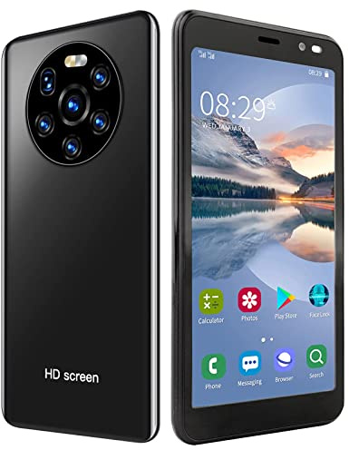 Smartphone LANDVO Mate40 Pro, Telefono con Schermo HD da 5,45 Pollici Dual Card Dual Standby Smart Phone Smartphone Ad Alta Definizione con Sei Fotocamere 512 MB + 4 GB per Android 4.4.2(Nero)