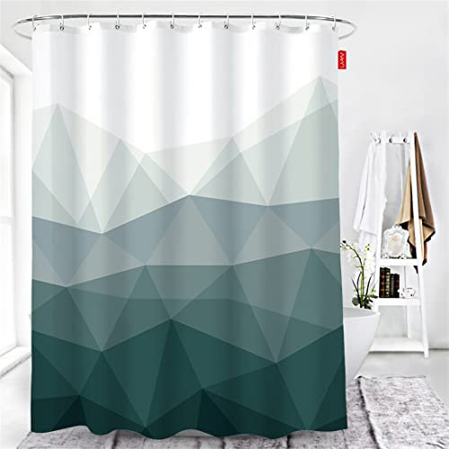 Lindong Farbverlauf Duschvorhang 240x200cm Wasserabweisend Anti-Schimmel Stoff Badezimmervorhang, Grün 240x200cm