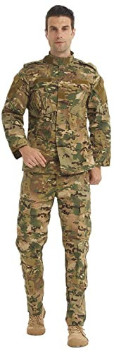 Conjunto de Airsoft Chaqueta Militar Primavera Combate Paintball Pantalones de Manga Larga Traje Caza Táctica Uniform Traje Camuflaje, CP, L