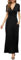PCEAIIH Women's Maxi Dress Casual Deep V Short Sleeve Floral Ladies Wrap Long Dress with Pockets M Black