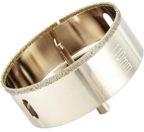 DaduoRi–Scie cloche diamant de 110mm avec foret pilote, pointe pour carrelage de 110mm avec foret de guidage au centre pour verre, porcelaine, carrelage, céramique, marbre et granit
