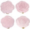 mookaitedecor Satz von 4 Rosenquarz Rose Blume Schrankknöpfe mit Schrauben, dekorative florale Möbel Hardware Dresser Stein Schublade Griffe zieht für Home Kitchen