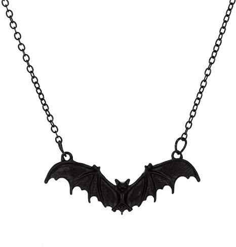 Halloween Dark Gothic Style Fledermaus Anhänger Schlüsselbein Kette Männer und Frauen Street Halskette Trend Ketten Damen Silber 925