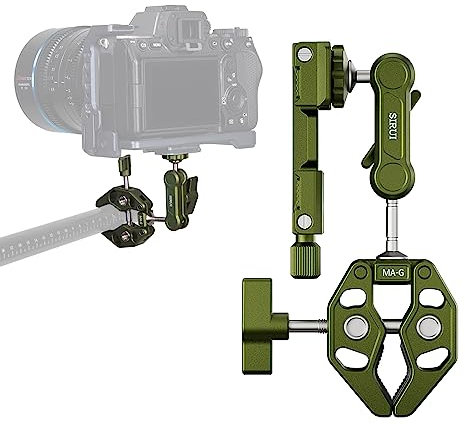 SIRUI Alien Series Camera Magic Arm with Phone Clamp, Crab-Shaped Articulating Camera Clamp with 1/4-20 Screw, 3/8-16 Holes, Fits Gopro/DSLR Camera/Phones, Green (MA-G)
