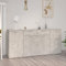 BaraSh Sideboard Betongrau 160x36x75 cm Holzwerkstoff Flur Schmal Eckkommode 104,5x34x80 cm Massivholz Kiefer