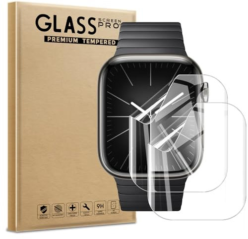 AOKUMA Protector de pantalla para Apple Watch Series 9/8/7 41mm,[2 Piezas] Película protectora de TPU suave Compatible con Series 9 41mm,HD Transparente, Resistente a los Arañazos, Fácil de Instalar