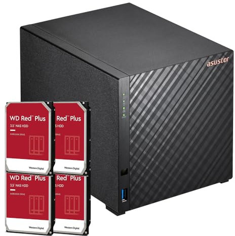 Asustor Bundle NAS AS1104T 1Go avec 4 disques de 8To WD Red Plus