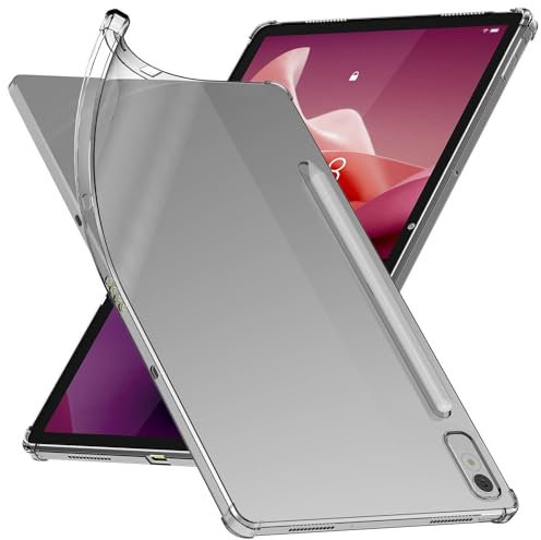 ebestStar - Funda para Lenovo Tab P12 (2023), Carcasa Silicona Transparente, Capa Protectora TPU Antigolpes, Bordes Reforzados, Transparente