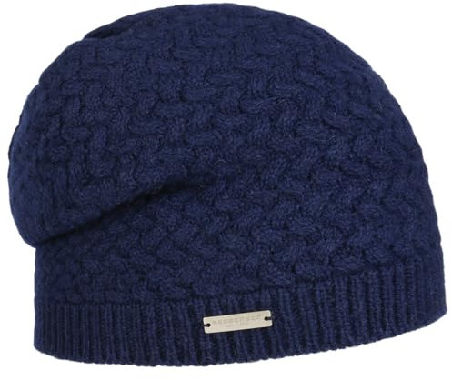 Seeberger Merino Yak Beanie Mütze Damen/Herren Navy One Size, Marineblau, 6 3/4/7 3/8
