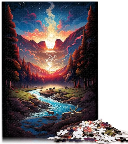 Puzzle | Puzzles Yellowstone-Nationalpark USA Puzzles 1000 Teile Holzpuzzle für Lernspiele und herausforderndes Spielzeug (50 x 75 cm)