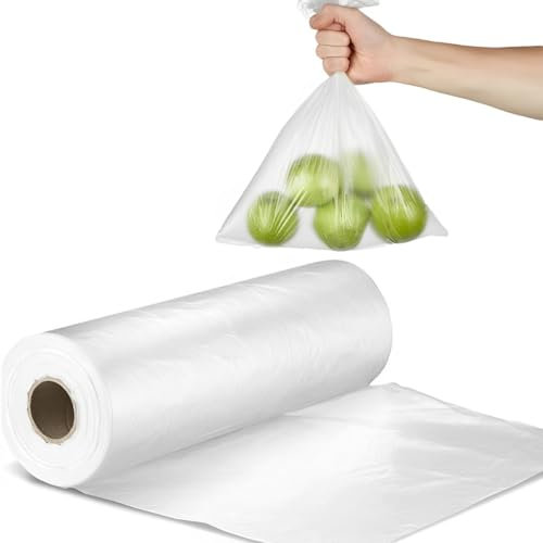 500 sacchetti trasparenti riutilizzabili per alimenti, 17,8 x 22,9 cm, adatti al freezer, a prova di perdite, durevoli e ideali per frutta, verdura, panini e preparazione dei pasti