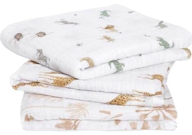 aden + anais™ musy squares 3 pack organic cotton muslin outdoors (Safari dream)