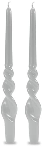 2 gewollte Kerzenleuchter, Handarbeit, weiß, Höhe 30 cm