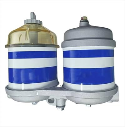 Filtro de Combustible Filtro Combustible Diésel Doble Universal Doble Adición, 296 Elementos, 7111-296 HDF296, Filtro Separador Aceite Y Agua, Conjunto Doble Copa Filtro de Gasolina