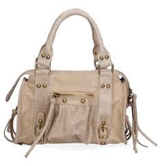 Gave Lux Damen-Umhängetasche aus echtem Wildleder. Handwerkliches Produkt. Hergestellt in Italien GLX220609123FBG Taupe 25x15x10 cm