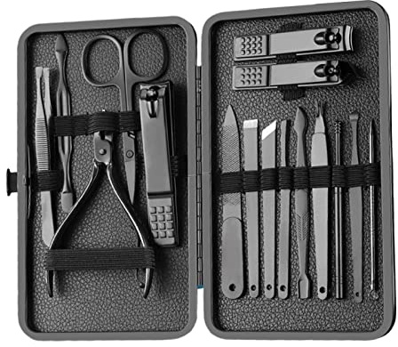 Maniküre-Nagelknipser-Set, Nagelfeile, scharfer Ohrlöffel, Fingernagel, Zehennagel, 16 Stück