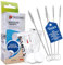 VIOKS Juego de 4 pastillas descalcificadoras para 2 aplicaciones, repuesto para pastillas descalcificadoras Bosch Siеmens 311909 + 5 cepillos de limpieza, limpiador antical con cepillos para cafeteras