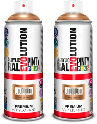 PINTYPLUS EVOLUTION Pintura Acrílica Brillo Spray 520cc Cobre Copper P152, Único, 300 g (Paquete de 2), 400