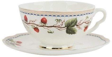 WOTZOV Set da tè in Porcellana Set da tè Inglese pomeridiano Bone China Tazza da caffè Piatto Tazza da tè Rossa in Ceramica Tazza da caffè Casalinghi