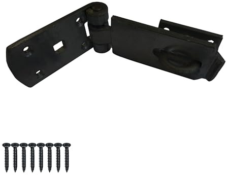 Keypak Heavy Duty Hasp and Staple 125mm Black Secuirity Lock | Maximum Security Lock Hardware Set with Weather Resistant Finish