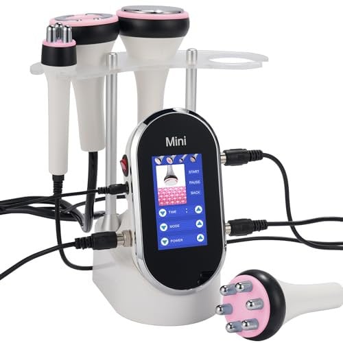 Radiofrecuencia Facial y Corporal - Cavitacion y Radiofrecuencia 4 en 1 - Aparato Masajeador - Reductor Potente 40Khz y 4 Cabezales -Pantalla Color Táctil - Ideal Tratamiento Para Casa