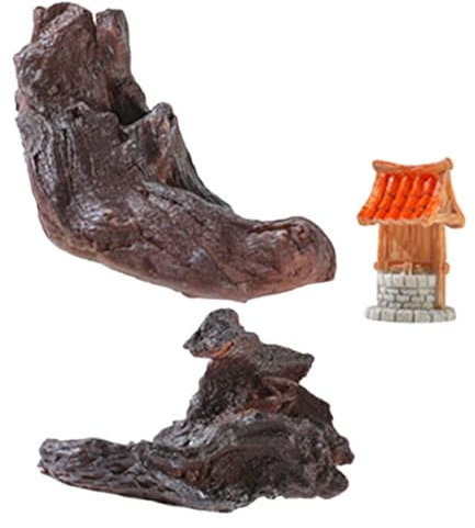 INOOMP 3stücke Driftwood Für Aquarien Realistische Simulation Von Wurzelholz Dekoration Für Fisch Und Reptilienhabitate Hochwertiges Harz Flexibel Kombinierbar