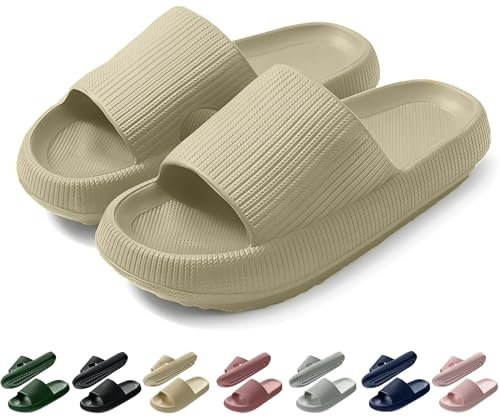 Coswind Claquettes Femme Ete Confortable Chaussons Piscine Plage Pantoufles Soft Douche Antidérapante Maison Sport Slides Intérieur Extérieur Beige 240
