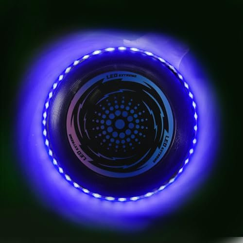 KBIBCK Ultimate Frisbee LED, Leuchtende Frisbee, Leuchtende Flugscheibe mit 49 LED-Lichter, LED Frisbee Disc Spaßsport, Leuchtende Frisbee Scheibe, Disc Spaßsport für Kinder Erwachsene Freien (Blau)