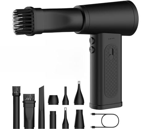 MMOBIEL Soffiatore Aria Compressa Elettrico 120000 Giri/Min, 7.4V, 4000mAh – Rimuovi Polvere Senza Fili USB-C Ricaricabile, Potente per Tastiera, PC, Laptop, Elettronica – Gadget Uomo Regalo