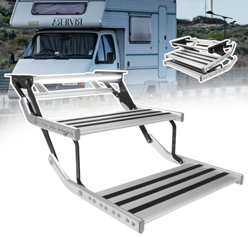 Automatische Klappleiter für Wohnmobile und Wohnmobile, rutschfeste elektrische Stufen mit robuster Aluminiumkonstruktion