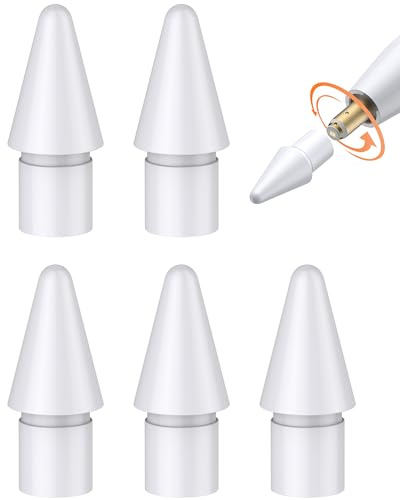 Link Dream Upgraded Replacement Tips Compatible with Apple Pencil 2nd Generation/ 1st Generation Tip, iPencil Nibs Accessories for Apple Pencil 1/2/Pro/USB-C, iPad Pro/Air/Mini (5 Pack, Round)