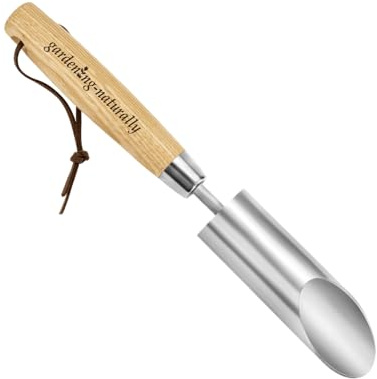 Hand Bulb Planter Stainless Steel Garden Tool for Planting Bulbs and Transplanting Seedlings with Ash Wood Handle