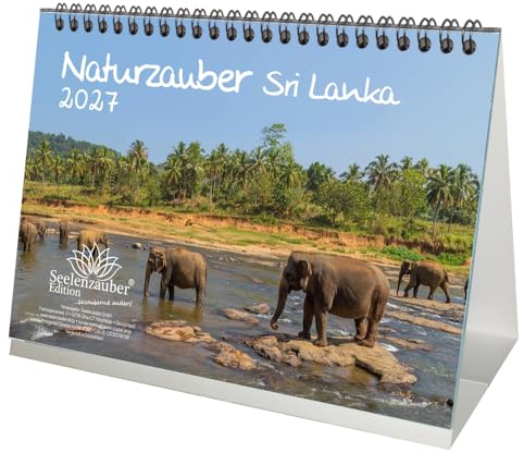 Naturzauber Sri Lanka DIN A5 Tischkalender für 2027 Landschaft Natur Land Urlaub Strand - Seelenzauber
