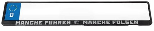 Rammstein Auto-Kennzeichenverstärker Manche führen Manche Folgen schwarz Silber, Offizielles Band Merchandise KFZ Nummernschild Halterung