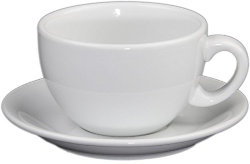 Holst Porzellan PA 157 O FA5 Milchkaffee-Set Palermo 0,35 l mit UTA 116, weiß, 16 x 16 x 8 cm, 1 Einheit