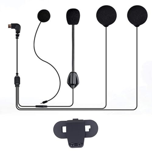 FreedConn Motorrad Intercom Zubehör,Motorrad kopfhörer + Clip für Motorradhelm Bluetooth gegensprechanlage TCOMSC und TCOMVB, 2021,5Pin