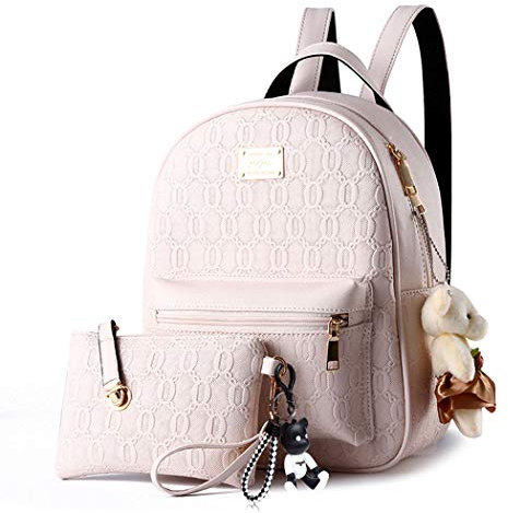 DEERWORD Donna Borse a Zaino Borsa a Zainetto Elegante Tracolla Zaini Firmate Marca Zainetti Antifurto PU pelle 5060 1 pz Bianco V2