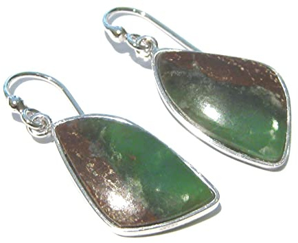 Chrysopras Ohrringe silber 925%
