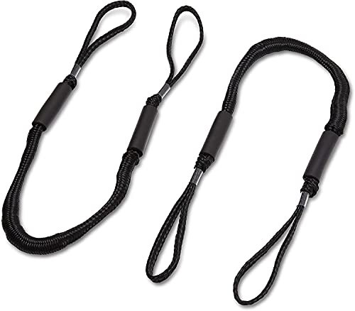 Jranter Bungee-Dockleine, Festmacherleine für Boot, 108 cm, Schwarz, 2 Stück