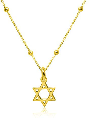 WANDA PLATA Collana con ciondolo a forma di stella di David per donna, in argento Sterling 925 Placcato Oro, in confezione regalo