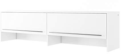 Arthauss Over bed Storage Unit for Horizontal Wall Beds in White Matt - Tall Cabinet