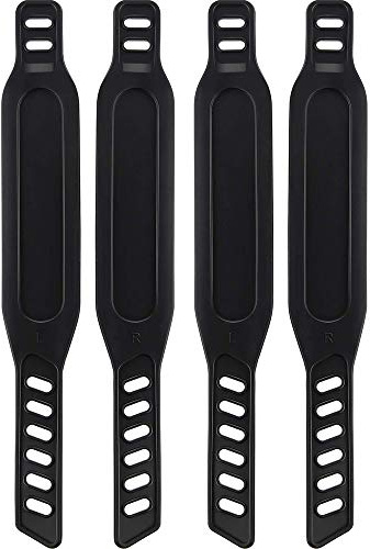 Amacoam Sangles de Pédale de Vélo d'exercice Sangles de Pédale en Caoutchouc Facile à Régler Universal Sangles de Pédale pour Vélo d'Appartement Vélo Cycle Maison ou Gym 2 Paires Noir