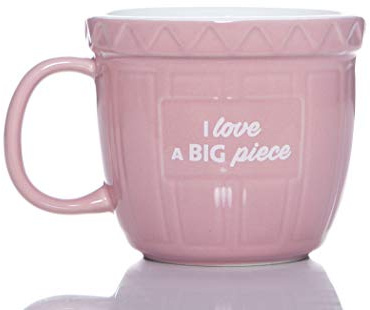 Boxer Gifts Love a Big Piece Novelty Baking Mug | Funny Christmas Birthday Secret Santa Mother’s Day Gift For Her | Ceramic, White,pink