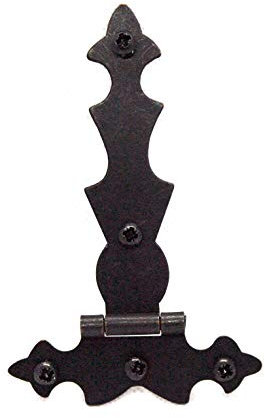 Scharniere schwarz im Antik-/Retro-/Vintage-Look mit Beschlägen (3 Stück)