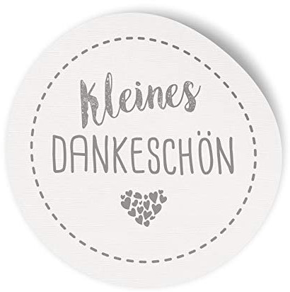 itenga Sticker I Aufkleber aus Papier 2.5 cm rund selbstklebend für Verschiedene Anlässe - Scrapbooking Basteln Verzieren Dekorieren (24 Stück, Kleines Dankeschön (Grau/Weiß))