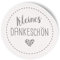 itenga Sticker I Aufkleber aus Papier 2.5 cm rund selbstklebend für Verschiedene Anlässe - Scrapbooking Basteln Verzieren Dekorieren (24 Stück, Kleines Dankeschön (Grau/Weiß))