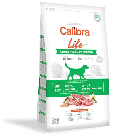 CALIBRA Dog Life Adult Medium Breed Cordero, 12 kg