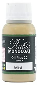 Rubio Monocoat Oil Plus 2C, Leinöl als ökologischer Holzschutz für den Innenbereich, schnell trocknendes Holzöl zur Holzbehandlung - Mist, 20 ml