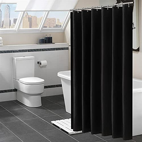 XXXXW Shower Curtains Moderne Schwarze Duschvorhang wasserdichte Badeabdeckung Verdicken Vollmassives Badezimmer Badewannenvorhang mit Haken Wohnkultur Duschvorhang Rollo